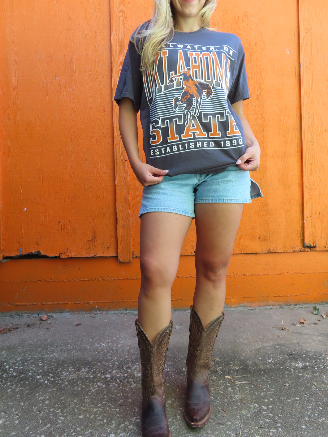 Charcoal Short Sleeve Vintage Bronc Rider Tee