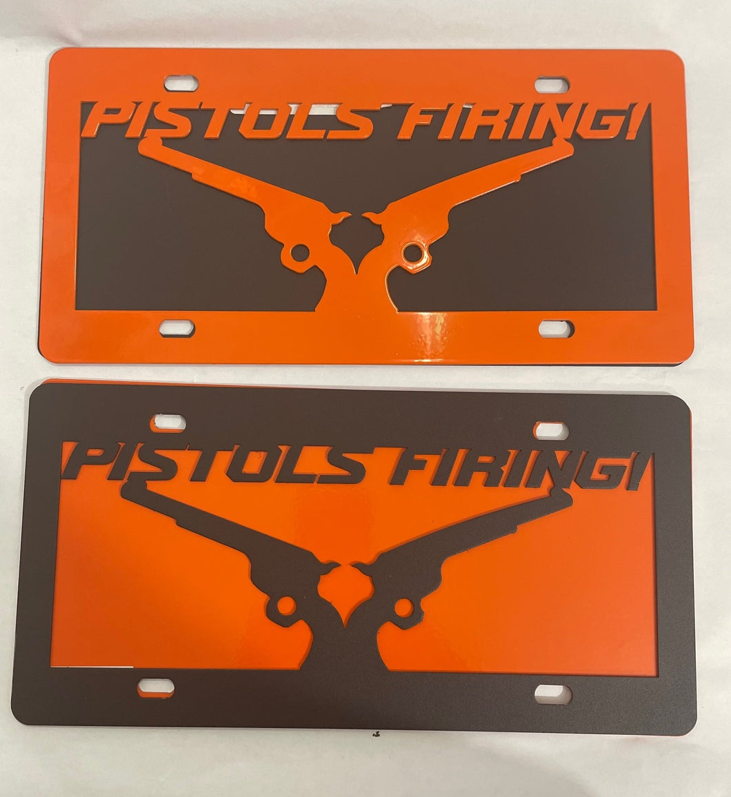 Pistols Firing License Plate