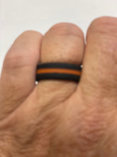 Load image into Gallery viewer, Silicone Black &amp; Orange Ring
